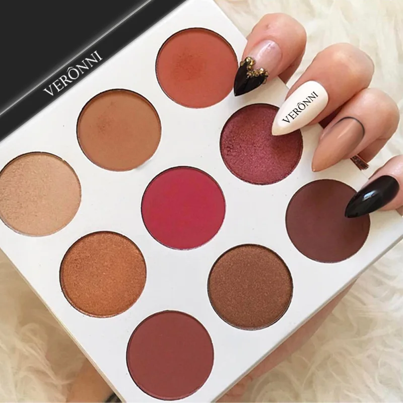 9 цветов Make Up Professional Мини тени для век Pallete Nude блеск матовый Новый макияж Палитра