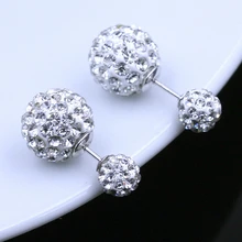 Серьги из стерлингового серебра 925 пробы, серьги-гвоздики с кристаллами для женщин brincos para as mulheres S-E16