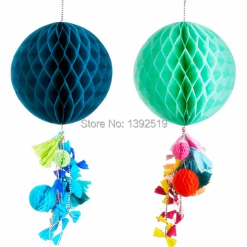 

50pcs 40cm Tissue Paper Honeycomb Green Balls Hanging Balls Honeycomb Paper Home Wedding Party Decoration