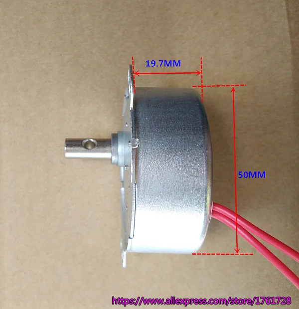 50TYZ-0.2B02 220V 8/10r/min 4W CCW AC gear motor 7mm D shaft