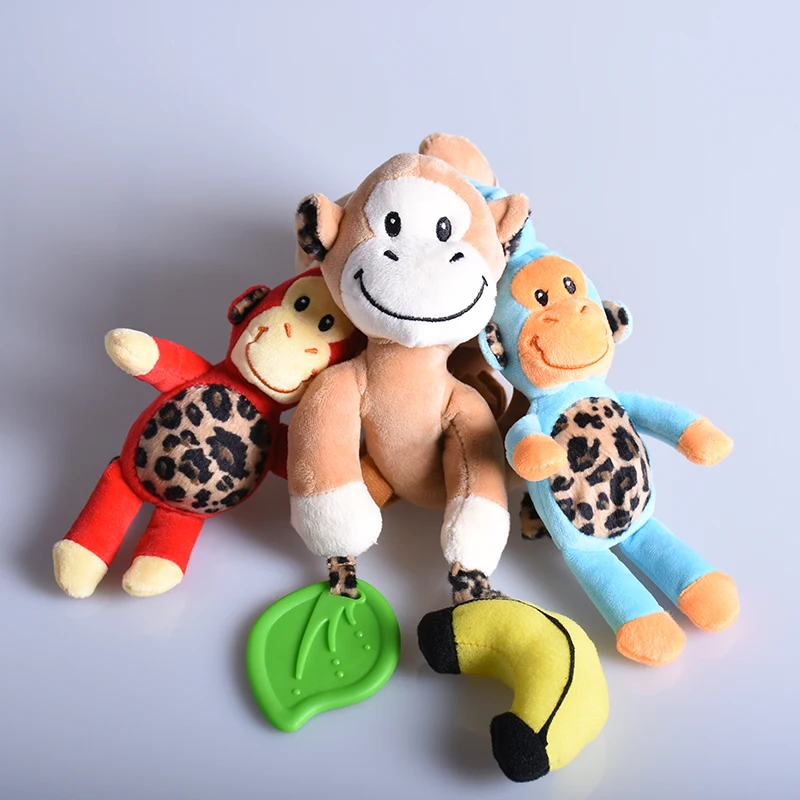 Детские музыкальные игрушки кровать детская прогулочная коляска плюшевая обезьянка погремушка висит успокаивать младенцев игрушка