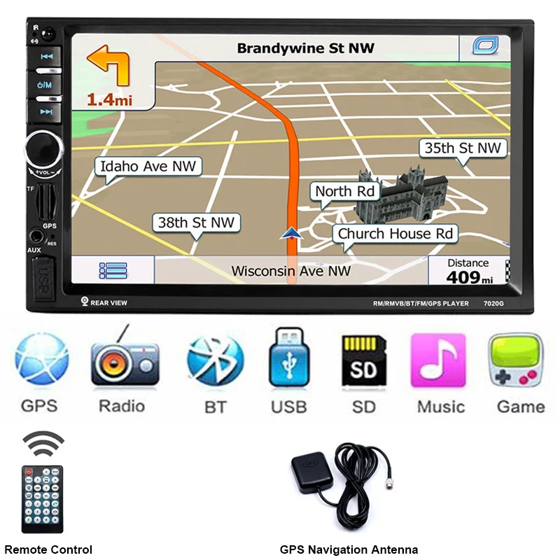 2Din gps камера заднего вида Центральная Multimidia 2 Din 7 ''Bluetooth MP5 MP3 музыкальный видео плеер Мультимедиа Радио авторадио Зеркало Ссылка - Цвет: A-Player