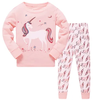 

2019 Pijamas unicorn Girls Sleepwear Baby pyjamas Girl Clothes toddler 8T Clothing For Kids Pajamas set nightdress Home Suit