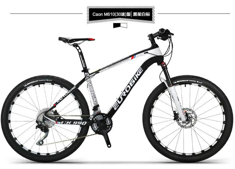 Clearance Kalosse  bicicleta mountain bike carbon  26*17inch  24/27/30speed  Carbon  Mountain bicycle  Hydraulic  Disc brakes 2