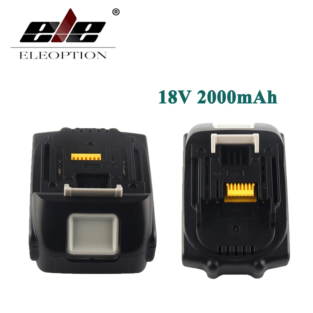 

ELEOPTION 2PCS 18V 2000mAh Replacement Power Tool Li-ion Battery For MAKITA BL1815 194205-3 194309-1 2.0Ah