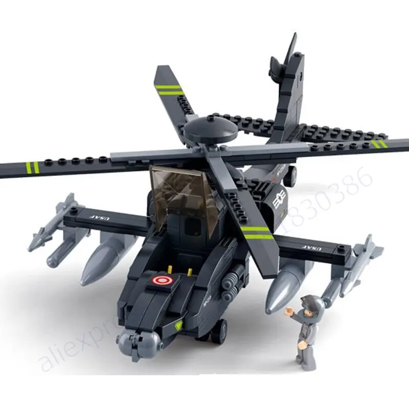 

New Original Sluban Helicopter Building Blocks 293pcs/set Build Bricks Model toys Compatible Free shopping