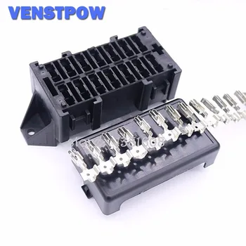 

Double Row 14 Loop Road Medium Auto Relay Fuse Box with 28pcs Terminals BX2141C-1 Car Insurance Holder for cars, electric cars