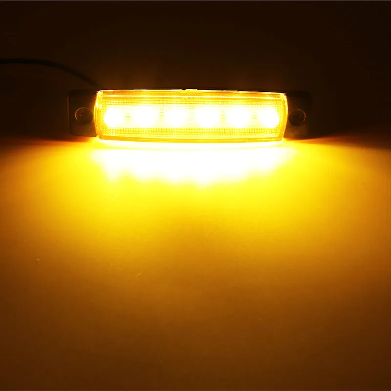 12/24V 6 SMD СВЕТОДИОДНЫЙ прицеп пикап боковые габаритные светодиодный индикатор светильник грузовик для грузовика автобуса просвет боковые Габаритные, задние Предупреждение хвост светильник - Испускаемый цвет: Amber