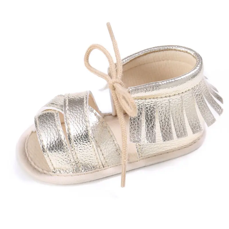 Летом От 0 до 1 года; сандалии на мягкой подошве из искусственной кожи с бахромой, детская обувь для малышей