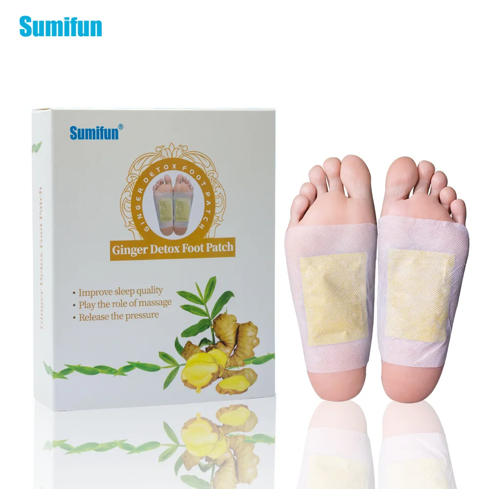 12Pcs/Box Bamboo Vinegar Herbal Slimming Plasters Ginger Detox Foot Patches Feet Care Improve