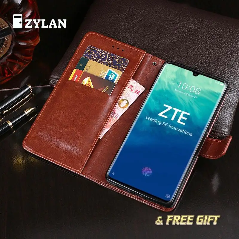 

ZYLAN For ZTE Axon 10 Pro Case Flip Wallet Business Leather Capa Phone Case for ZTE Axon 10 Pro Cover Card Holder & GIFT
