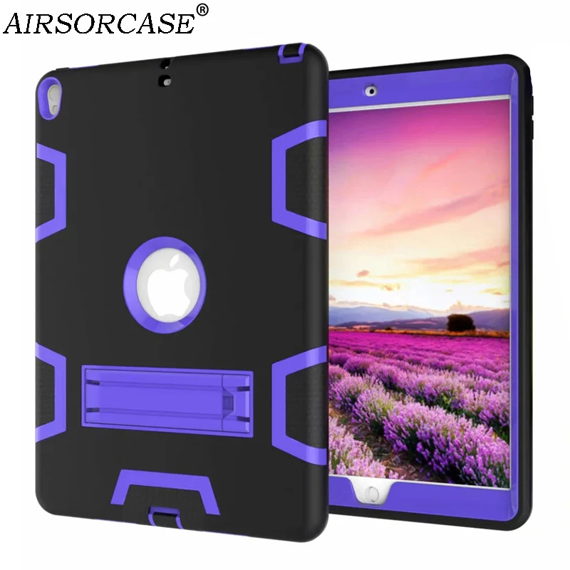 

10.5'' for Apple iPad Pro 10.5 (2017) Case Tablet Shockproof Color Protective Cover Hard PC & Silicone Hybrid Kickstand Cover
