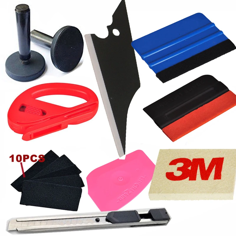 

10 in1 Car Wrap Application Tool 3M Blue Squeegee + Magnet + 3M Wool Squeegee