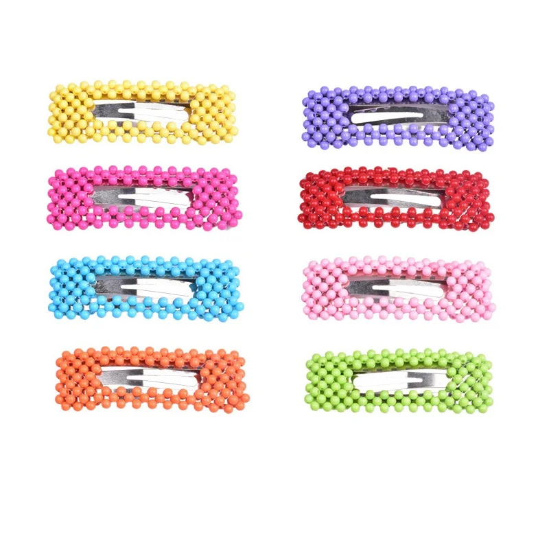 

2019 New Handmade Colorful Acrylic Resin Beaded Hairpins Barrettes For Women Girls Candy Color Irregular Shape Beads Hairgrips