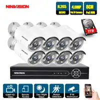 8CH 5MP 1080P 4K HDMI POE NVR Kit CCTV Camera System 4.0MP Outdoor Security IP Camera P2P Video Surveillance System Set 2TB HDD