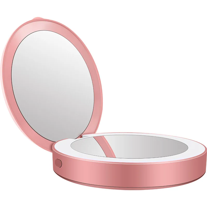 Перезаряжаемое мини портативное светодиодное зеркало для макияжа, беспроводное зарядное устройство, сенсорное регулируемое косметическое зеркало, гибкая Прямая поставка - Цвет: 02