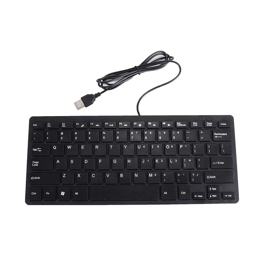 New Hot Ultra Thin Quiet Small Wired Keyboard Mini Multimedia USB