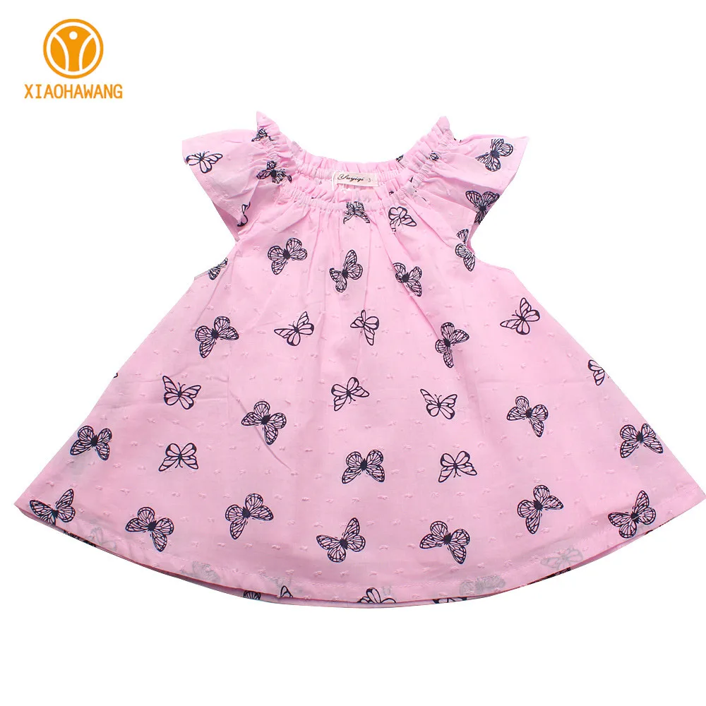 New Kids Dress Cotton Princess Dress Butterfly Print O Neck Dresses For Girls Casual A Line Children Clothes 2017 Girls Clothing (5)