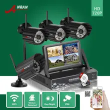 ANRAN CCTV P2P 4CH 720P HD 7LCD Monitor WIFI NVR Network IP Wireless Camera 48 IR Home Security Surveillance System With 1TB HDD