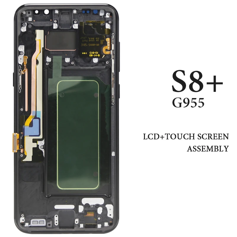 

G955 Black Silver Purple Gold Blue AMOLED Touch Screen For Samsung Galaxy S8 Plus LCD Display With Frame Digitizer Assembly Part