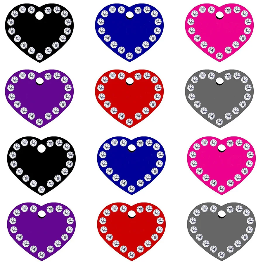 Free Shipping Diamond Pet ID Tags Personalized Crystal Heart Shape Dog Free Shipping Diamond Pet ID Tags Personalized Crystal Heart Shape Dog