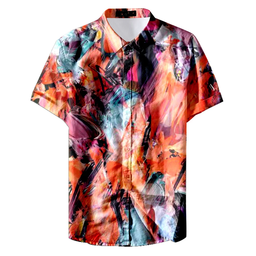 

Mens Hawaiian Shirt Camisa Summer Short Sleeve Tropical Printed Beach Shirt Clothing