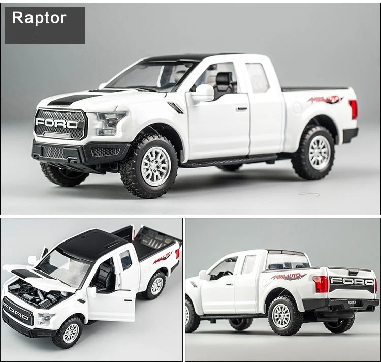 Сплава литья под давлением для Ford F150 Raptor пикап Рок Гусеничный грузовик отступить модель автомобиля коллекция звук и свет хобби игрушки