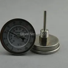 Би-металлический термометр " Циферблат без швов с 2" нержавеющий зонд 1/" MPT, 0~ 220F градусов