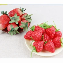 3PCS High Artificial fruit Fake Simulation Strawberry  Model Ornament Craft Photography props Christmas Window Decoration