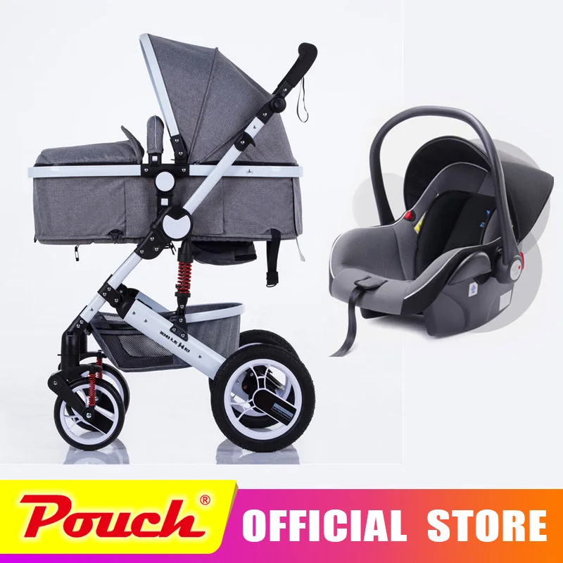 

oley baby stroller high landscape can sit or lie shock winter children baby stroller with car seat free delivery to Russia