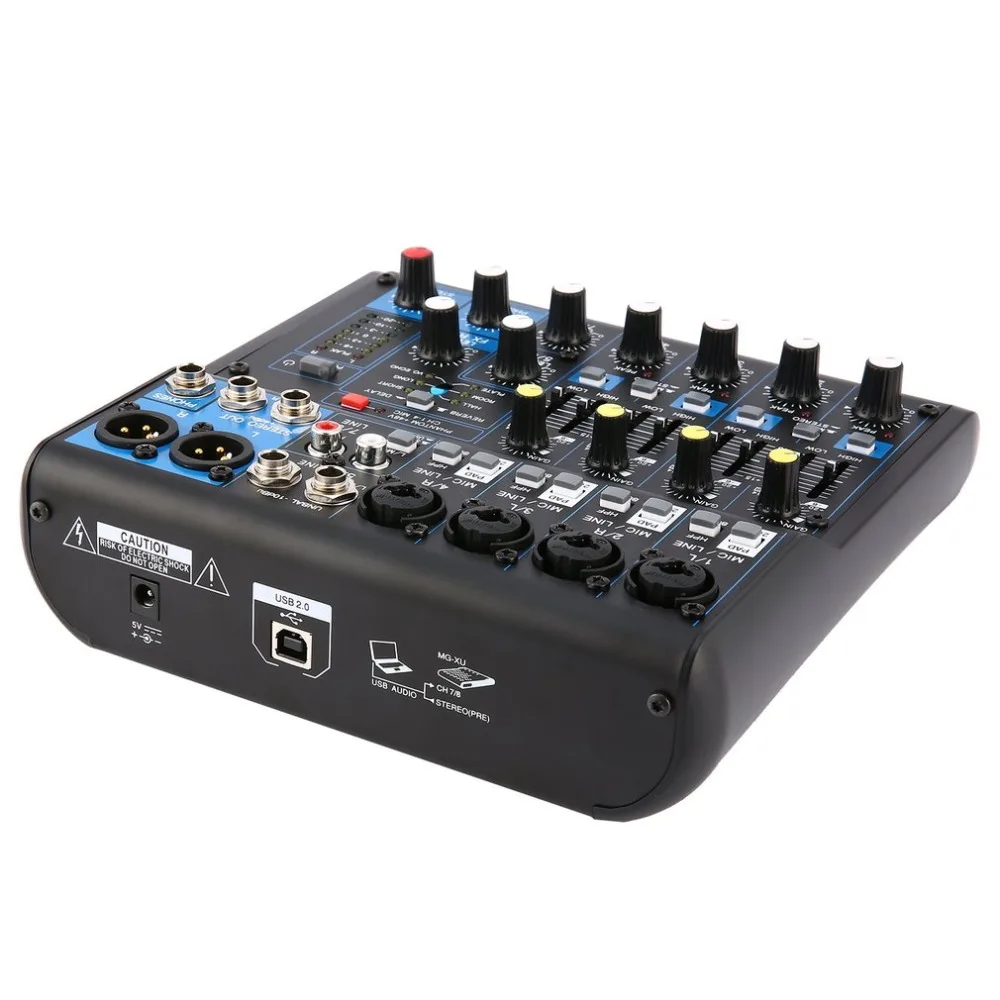 

DJ Powered Mixer 8 Channel EU Plug Professional Power Mixing Amplifier USB Slot 16DSP +48V Phantom Power for Microphones