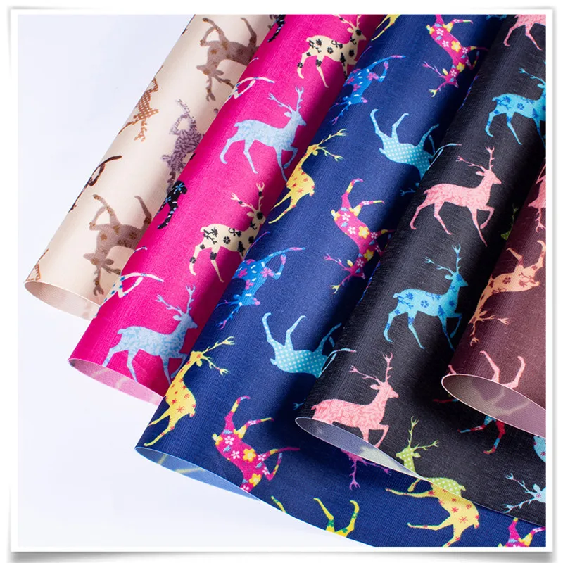 

Lychee A4 Deer Pattern PU Fake Leather Fabric High Quality Soft Synthetic Leather DIY Sewing Material for Handbags