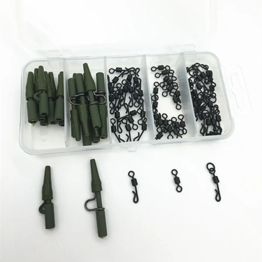 Carp Fishing Tail Rubber Tube Heavy Duty Lead Clip Rolling Swivels Long