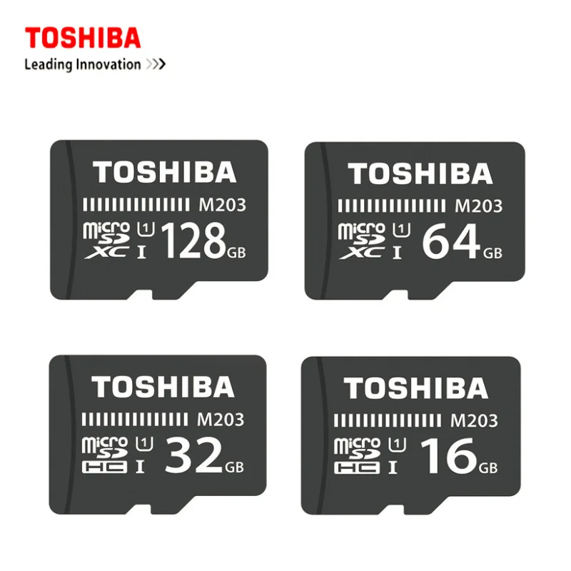 Дешевый Toshiba Micro SD карты памяти 16 ГБ 32 ГБ 64 ГБ 128 ГБ мини карты памяти Microsd 95 МБ с. SDHC Exceria sdcard U3 карты для мобильного телефона