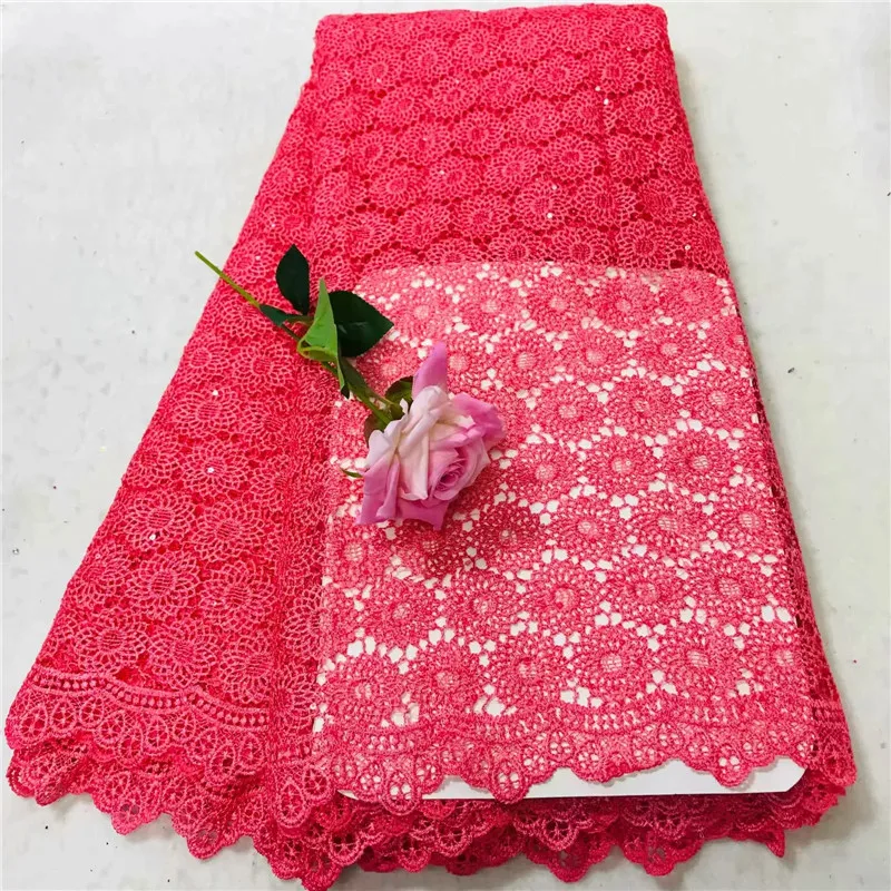

African tulle lace Hot new for Multi Color guipure african sequence cord lace fabric for Nigerian wedding dresses PL110909