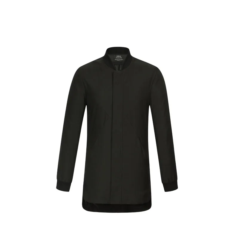 Enjeolon Брендовые куртки-бомберы, пальто для мужчин, модные черные однотонные мужские пальто размера плюс 3XL, куртка со стоячим воротником, одежда WT0216 - Цвет: Black