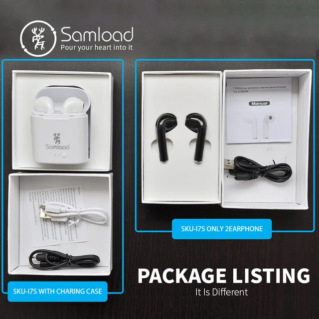 Samload Bluetooth Earphones Wireless Headphones Stereo Ear buds Air Pods Earpiece with mic Headset For Samsung Xiaomi Huawei LG