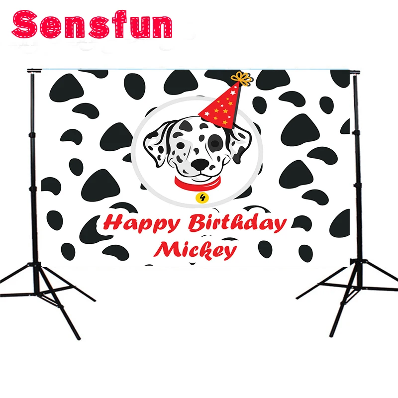 

Cartoon Dog Black and White Pots Newborn Children Custom Photo Studio Background photography Backdrop 7x5ft