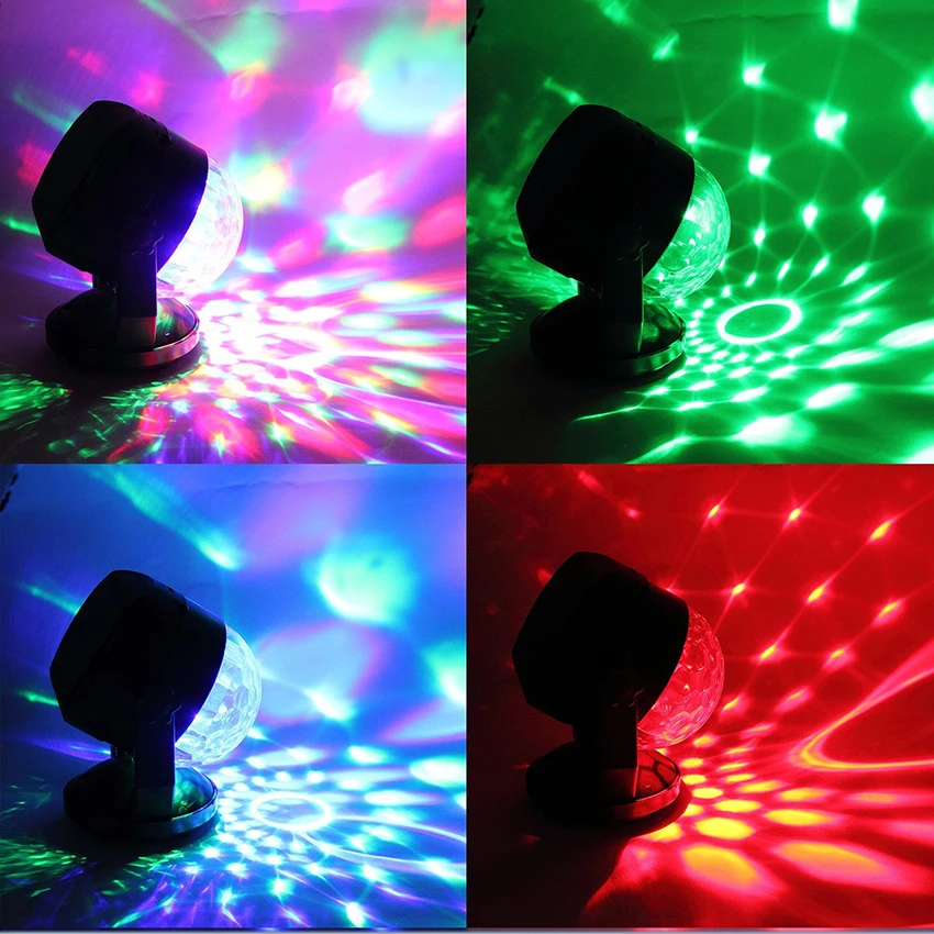Portable Sound Activated Disco Party Lights Battery Powered/USB Plug in RGB Strobe Lamp Stage Par Light for Car Room Dance Party image 6