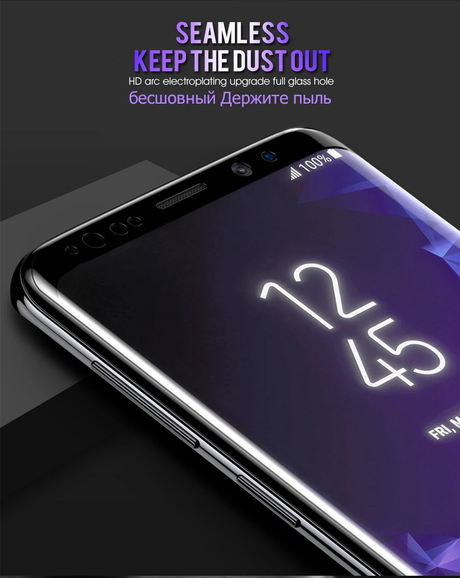 7D полное покрытие из закаленного стекла для samsung Galaxy S8 S9 Plus Note 8 9 Защита экрана для samsung S7 S6 Edge Plus Glas