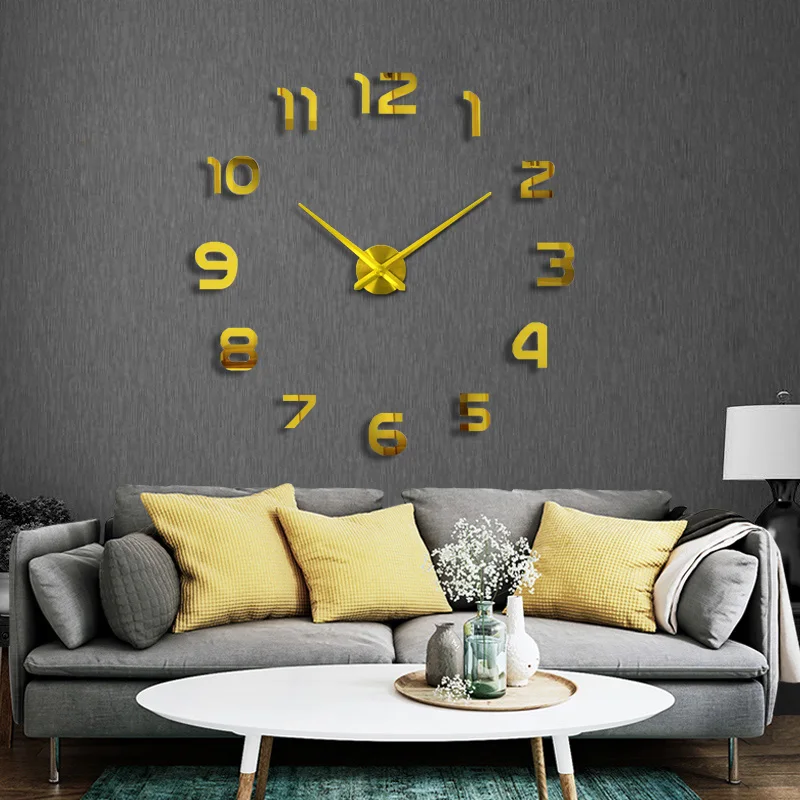 2020 новые часы настенные horloge 3d diy акриловые зеркальные наклейки украшения дома