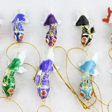 10 шт китайские ручной работы с перегородчатой эмалью рыбы рождественские украшения