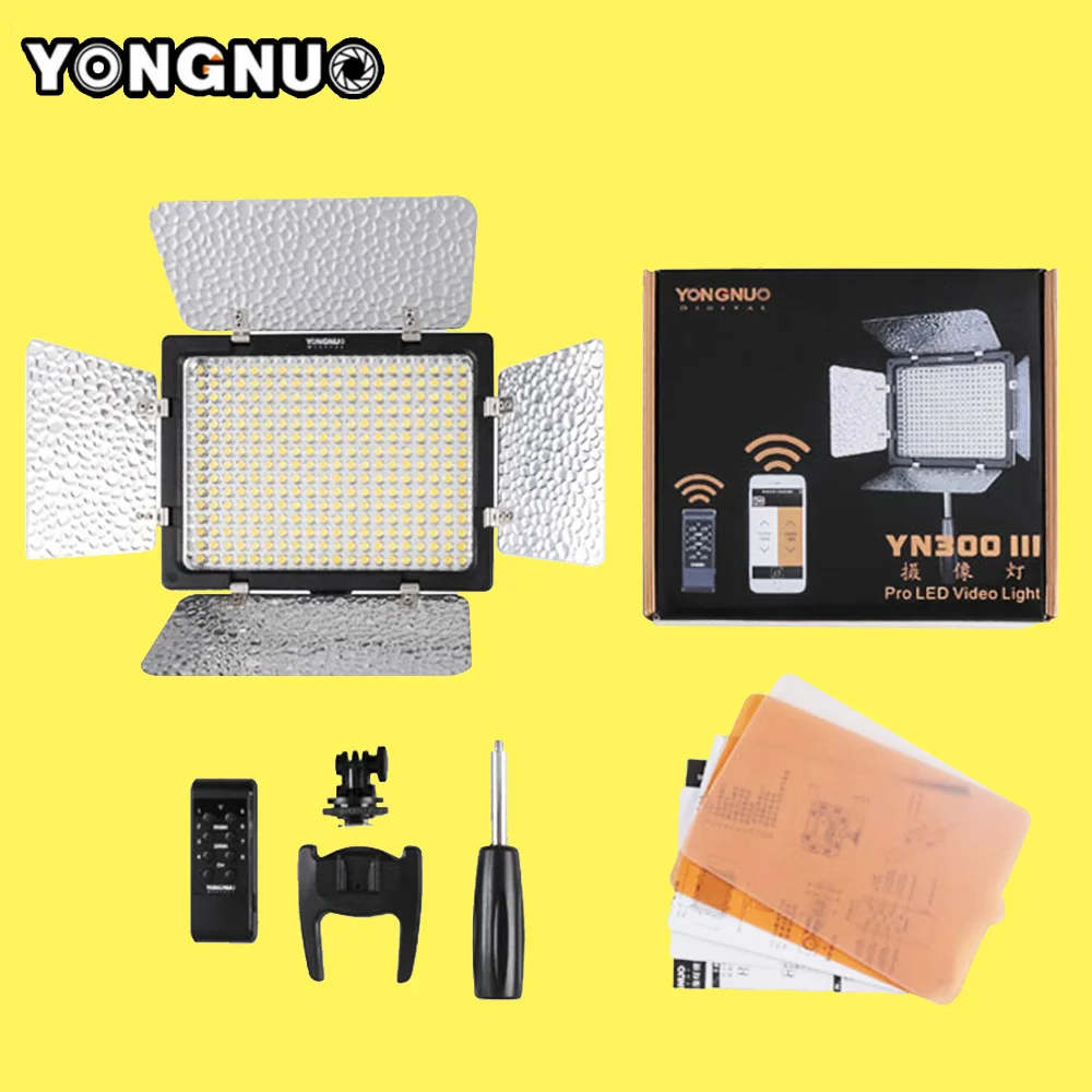 

2x Yongnuo YN300 III YN-300 lIl 3200K-5500K Pro LED Video Light for Sony Canon Nikon Camera Camcorder With AC APP Remote Control