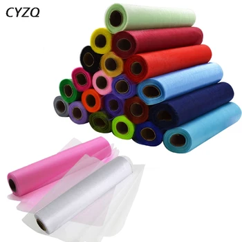 

29cm*26meters Tulle Roll Crystal Fabric Organza Sheer Gauze Element Wedding Arch Birthday Christmas Party Decoration
