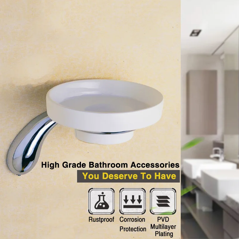 chrome Soap dish wall mounted brass main a