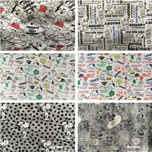 100*170 см хлопчатобумажная трикотажная ткань с принтом собаки из мультфильма, Лоскутная одежда для малышей, одежда для пальто, материал платья, швейная ткань тильда