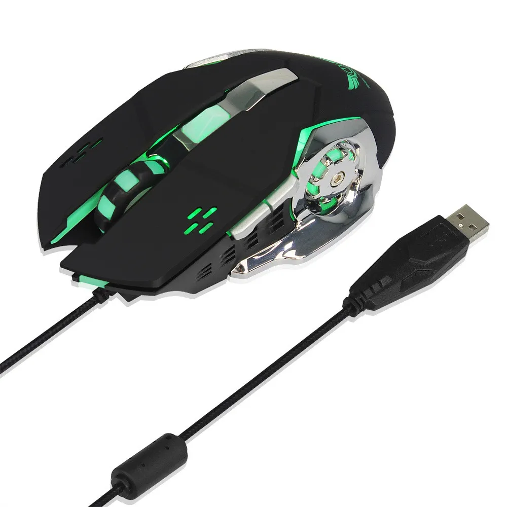 Механическая игровая мышь ZERODATE X500DU Macros Define 6 программируемых клавиш 3200DPI YE3.28|Мыши|