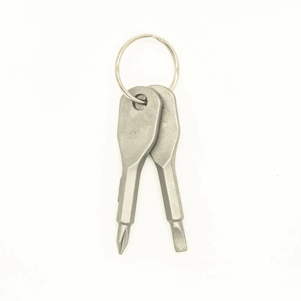 Карманный брелок Multitool Key-Shaped Прецизионная литая сталь Мини-шлицевая отвертка Phillips Edc Многофункциональный рюкзак Аксессуары