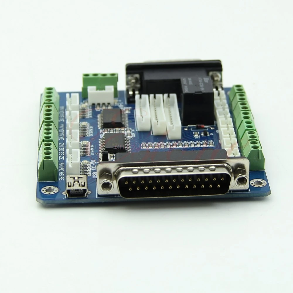 Плата интерфейса адаптер для шагового двигателя+ USB DB25 Кабель 5 оси CNC Breakout