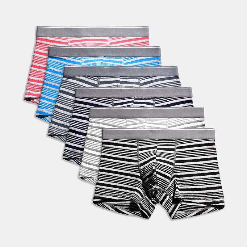 

Summer Men Underwear Soft Modal Breathable Boxer Shorts Trunks Striped Underpants Plus Size Mens Boxers Pants 3pc 4pc 6pc M-4XL